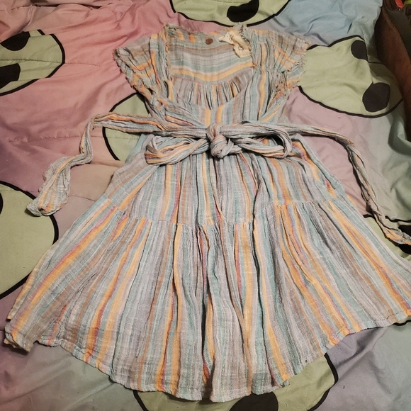Free People Wrap Dress Striped - Picture 1 of 8